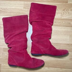 Gianni Bini Red Tall Scrunch Boots